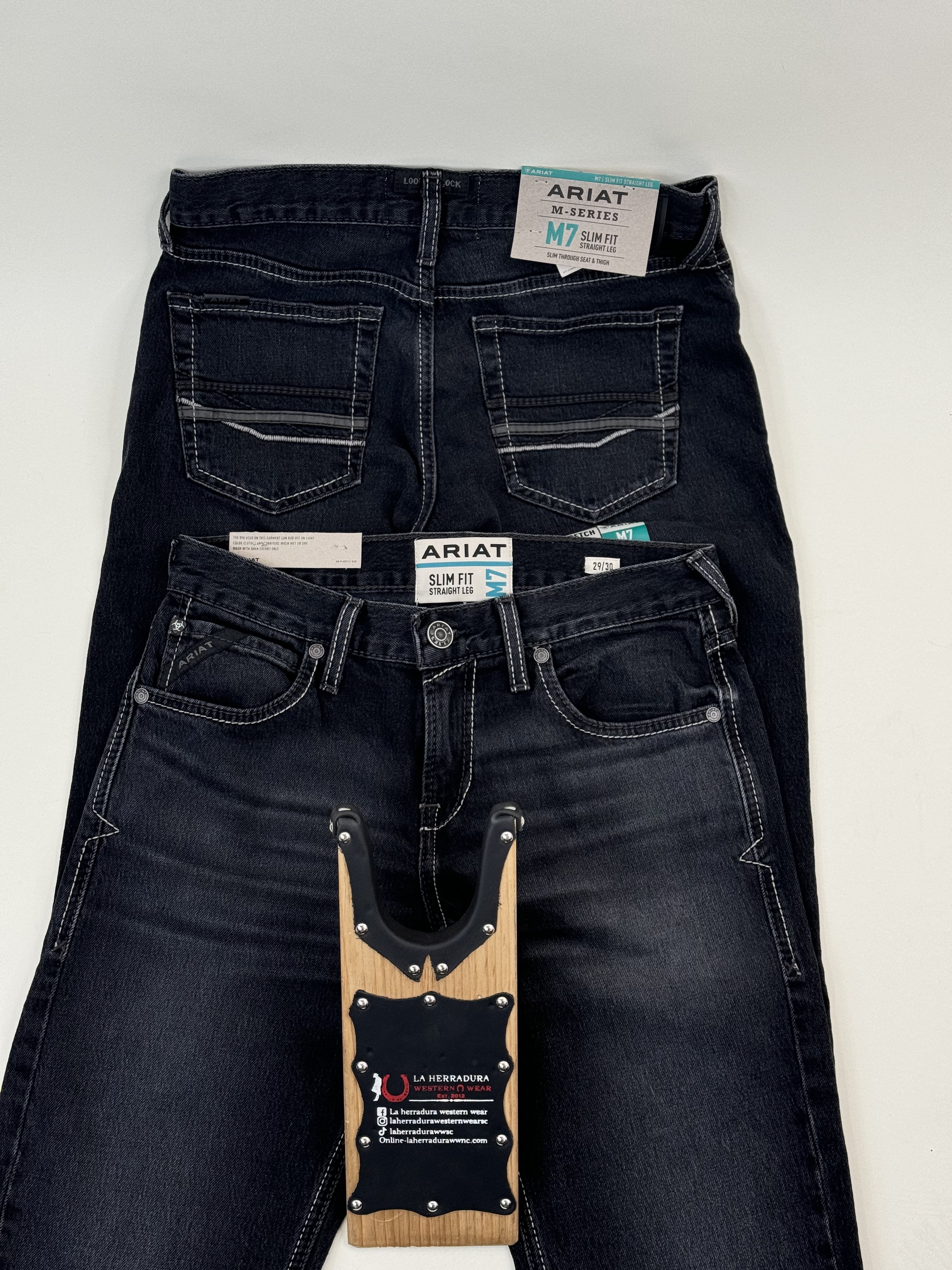 M7 EBONY Black Slim Onyx Straight Leg Jeans