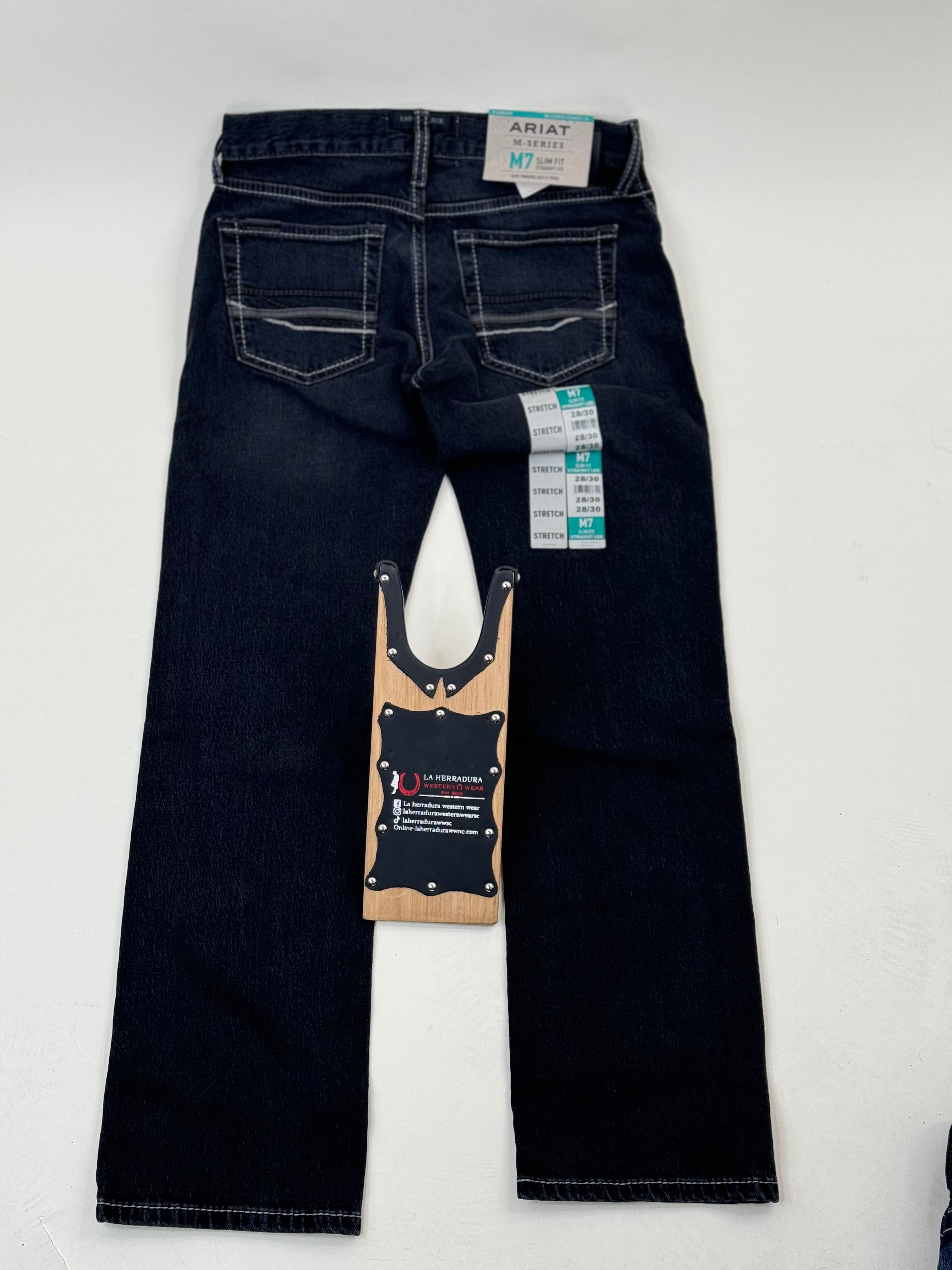 M7 EBONY Black Slim Onyx Straight Leg Jeans