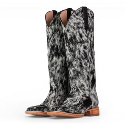 LA HERRADURA WOMEN TALL BOOTS MARY PELO PINTO NEGRO FULL SQ TOE