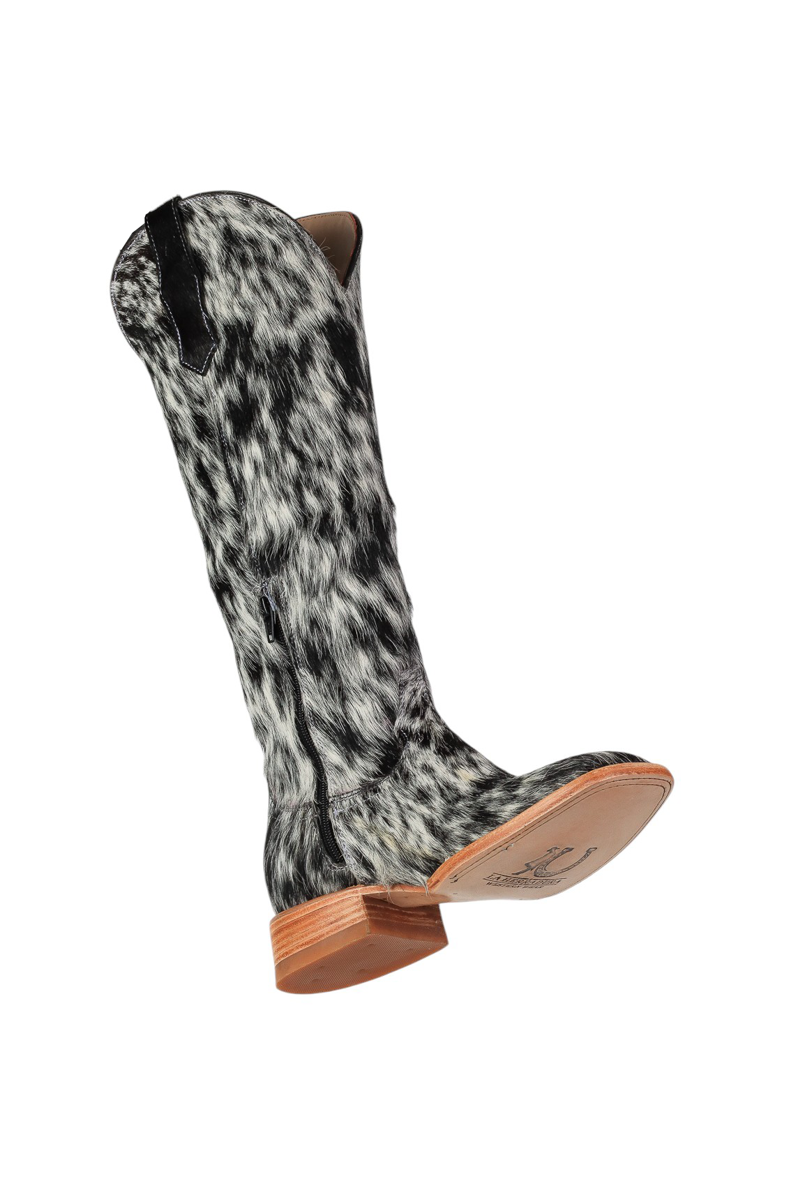 LA HERRADURA BOTAS ALTAS PARA MUJER MARY PELO PINTO NEGRO PUNTA CUADRADA COMPLETA