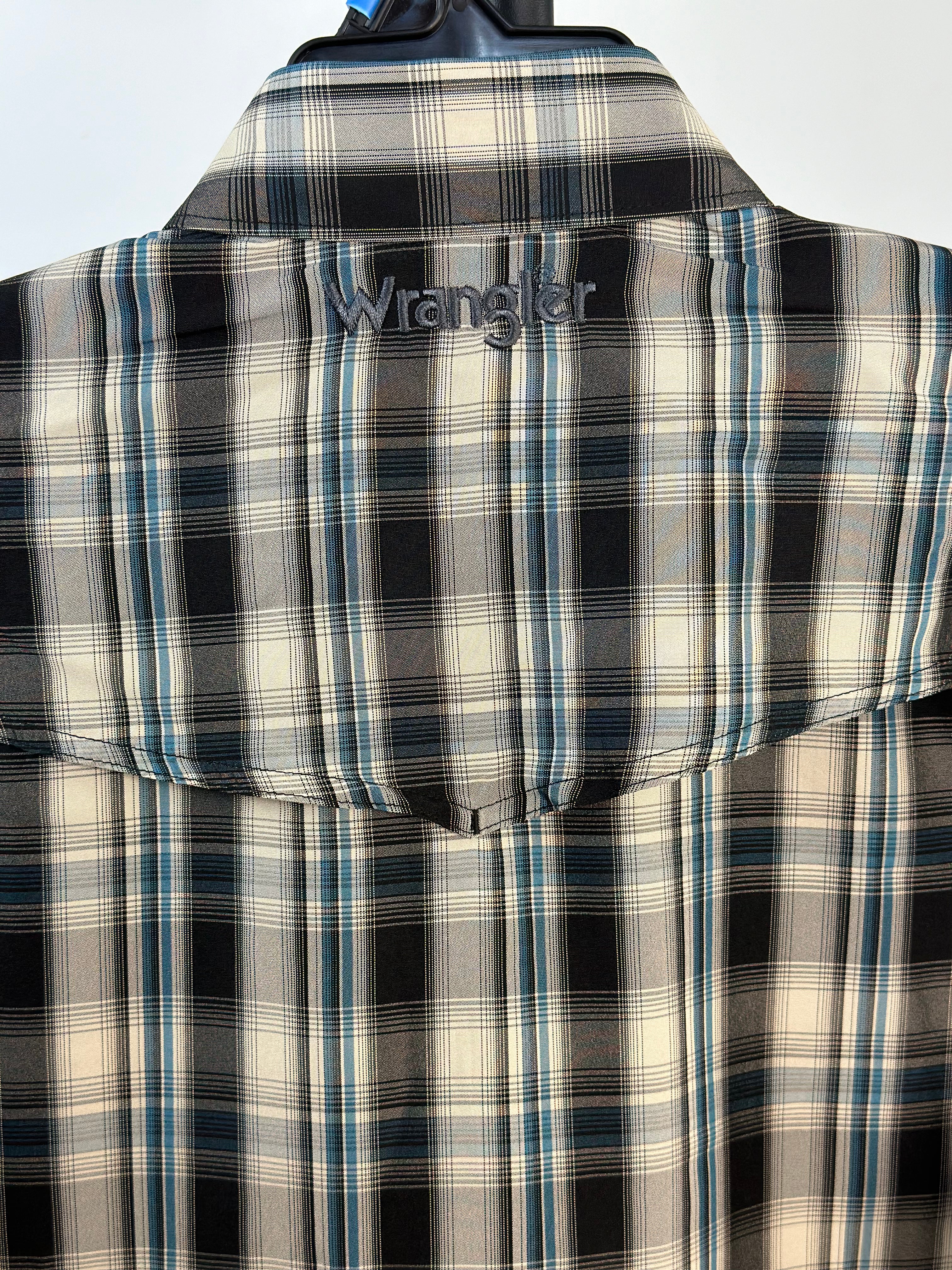 WRANGLER PLAID SAND SNAP LONG SLEEVE SHIRT