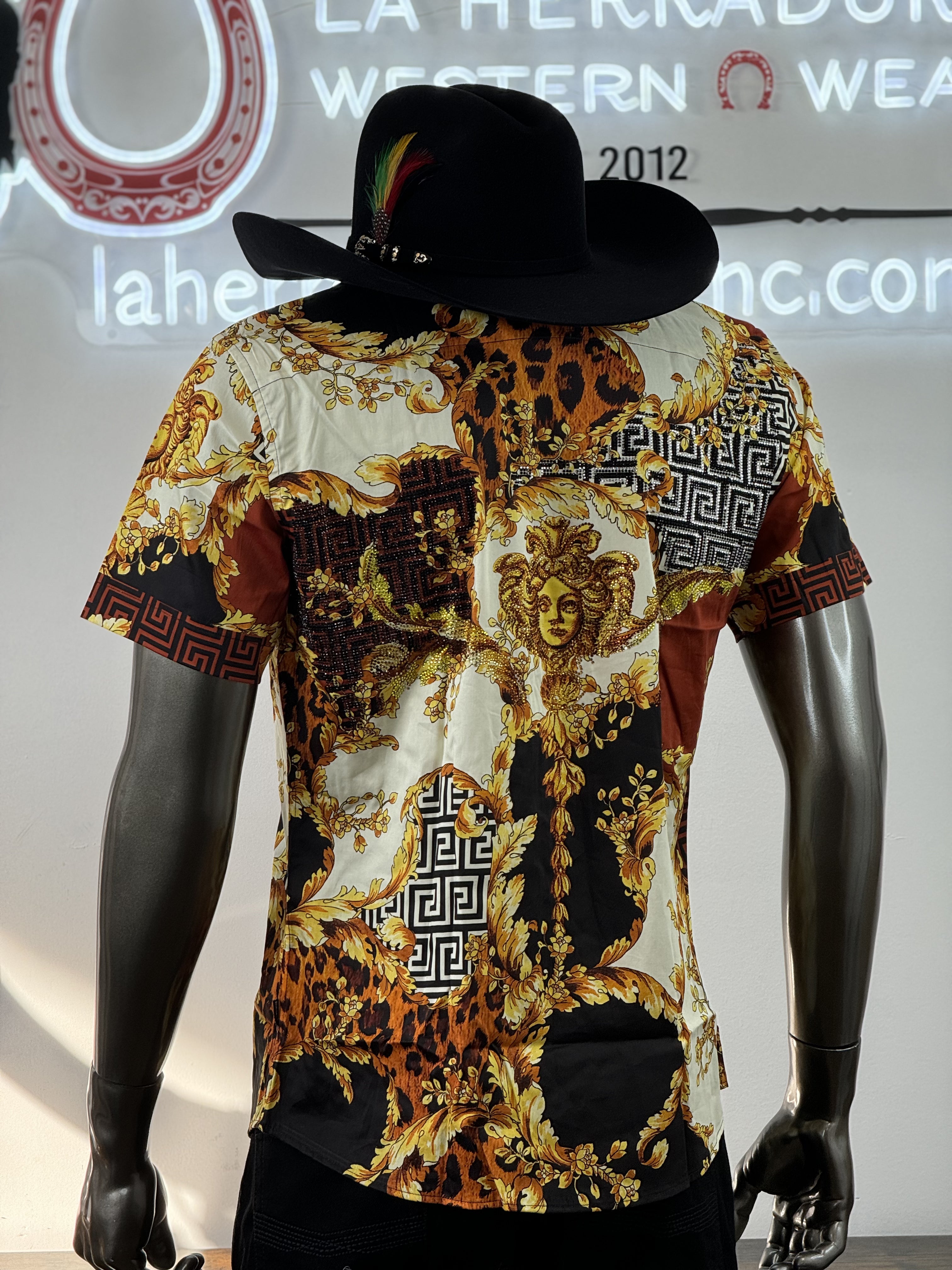 BARABAS SADDLE R01 VERSACE SHORT SLEEVE SHIRT