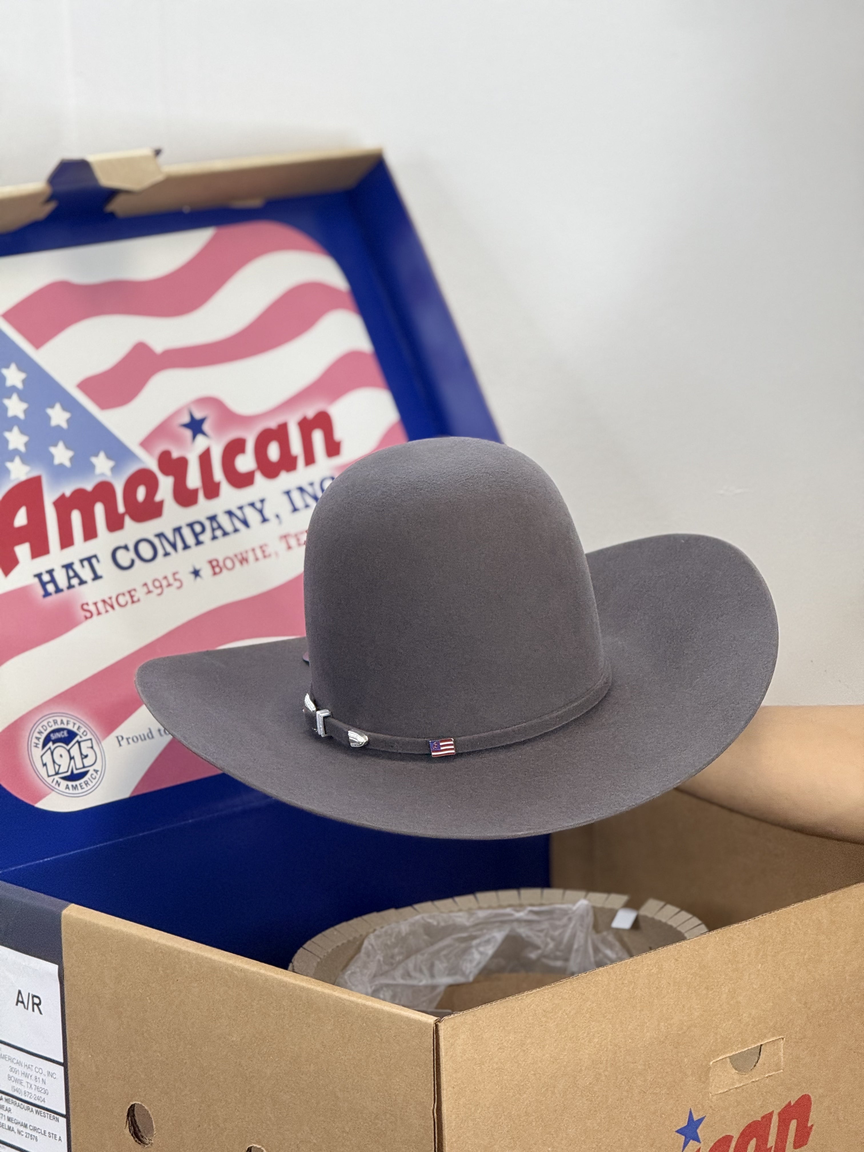 7X AMERICAN HAT OPEN CROWN STEEL