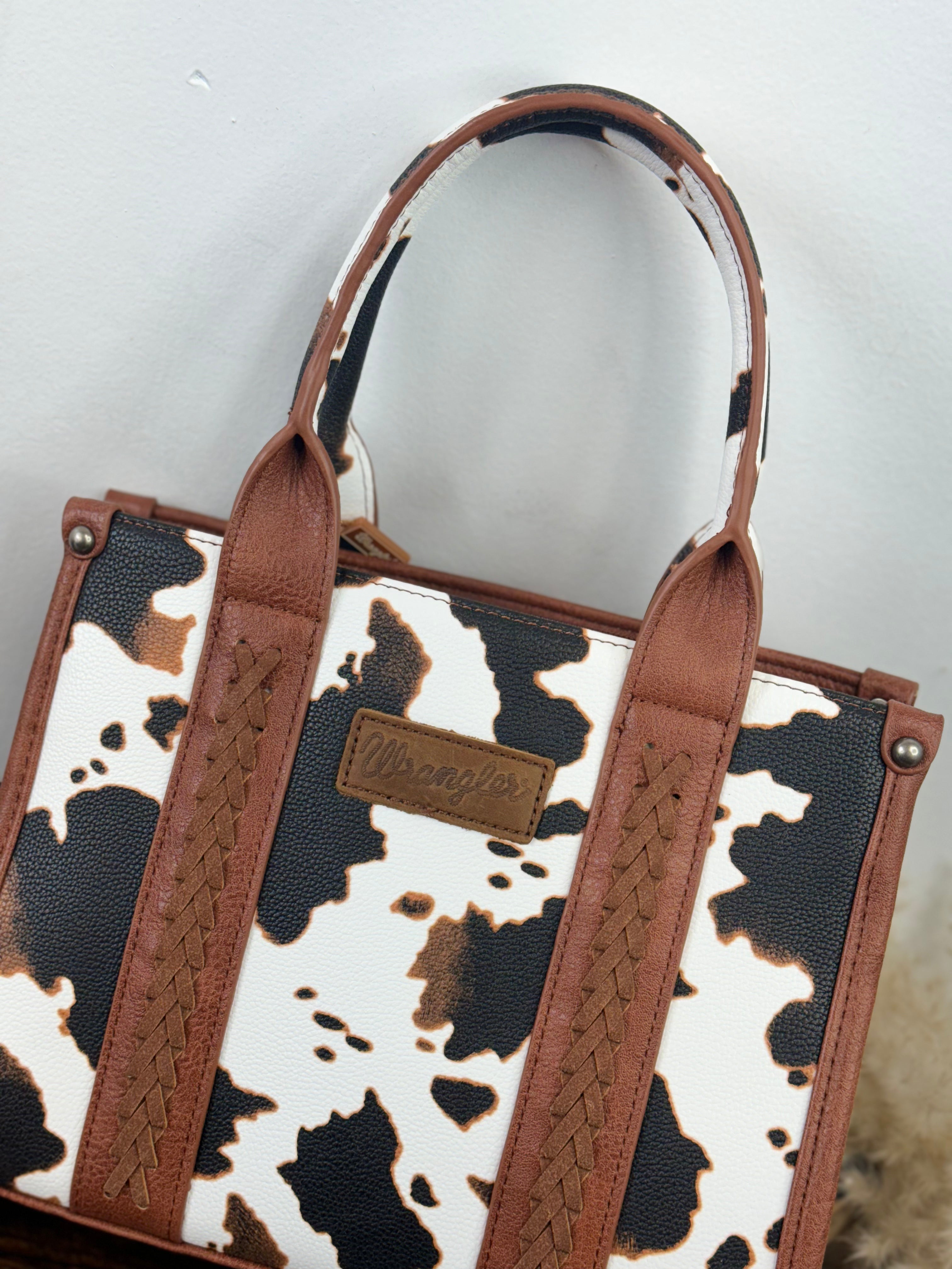 WRANGLER BROW COW PRINT HAND BAG