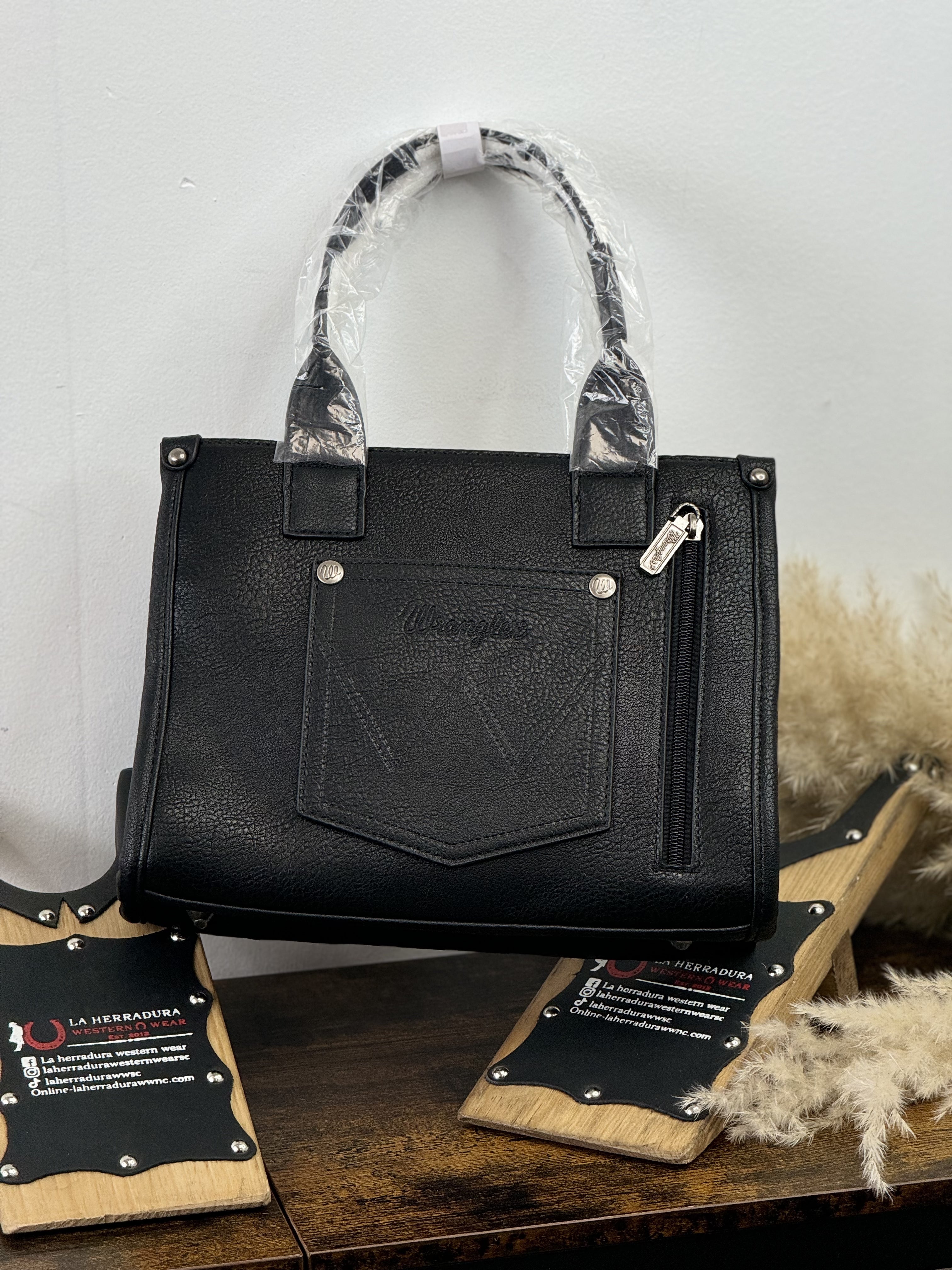 WRANGLER BLACK COW PRINT HAND BAG