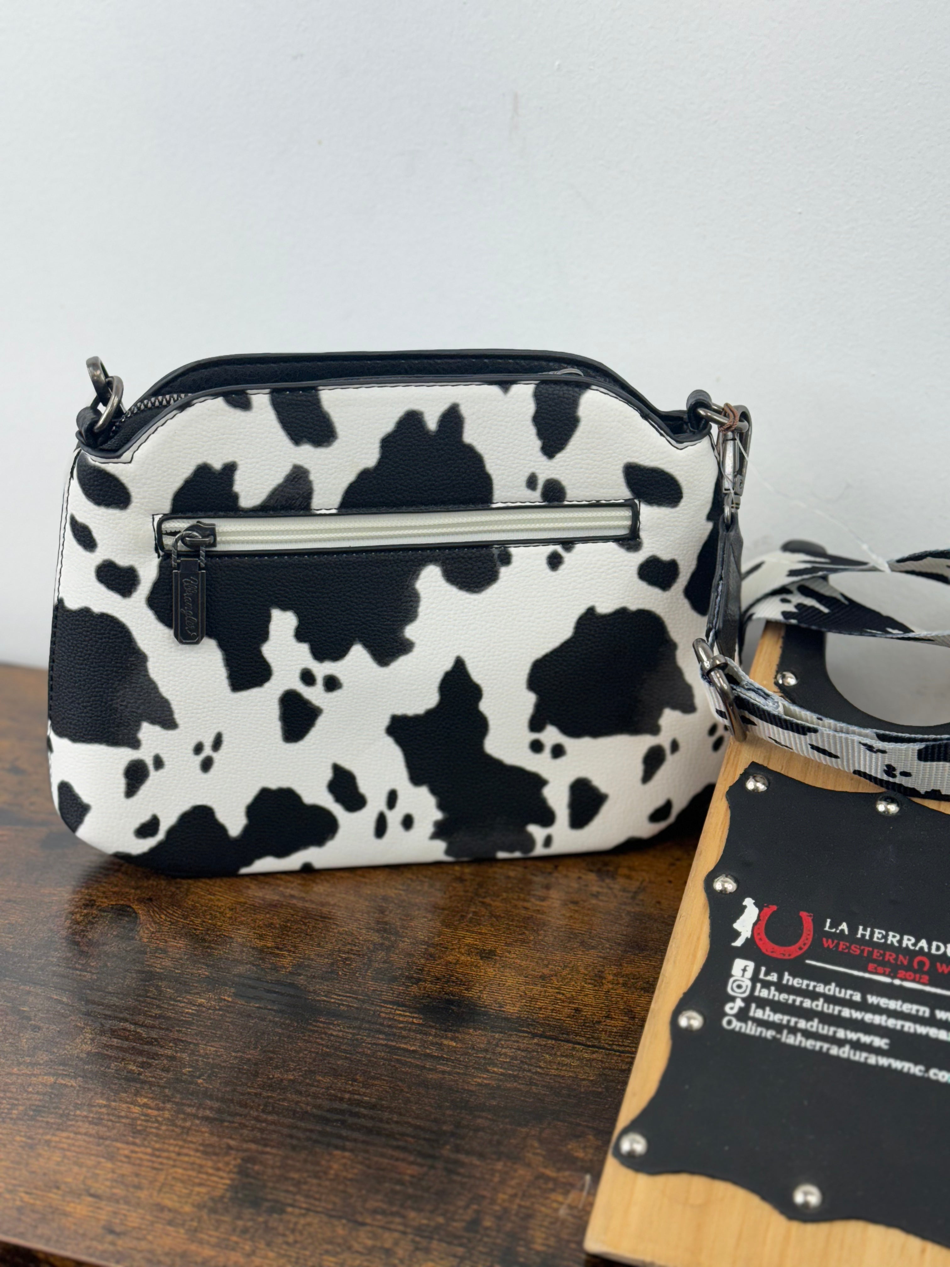 WRANGLER BLACK COW PRINT CROSSBODY MEDIUM