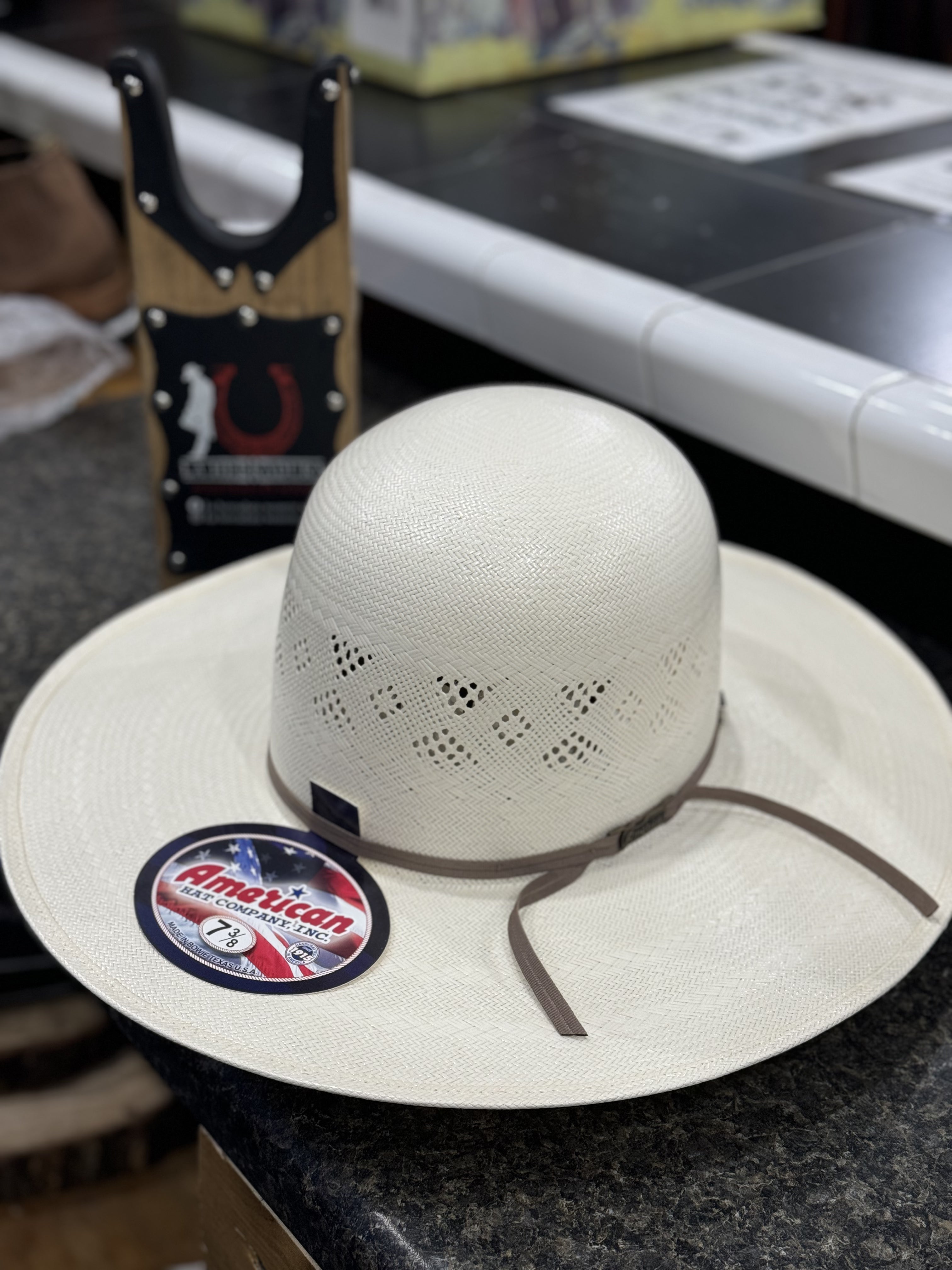 AMERICAN HAT OPEN CROWN STRAW HAT STYLE 8500