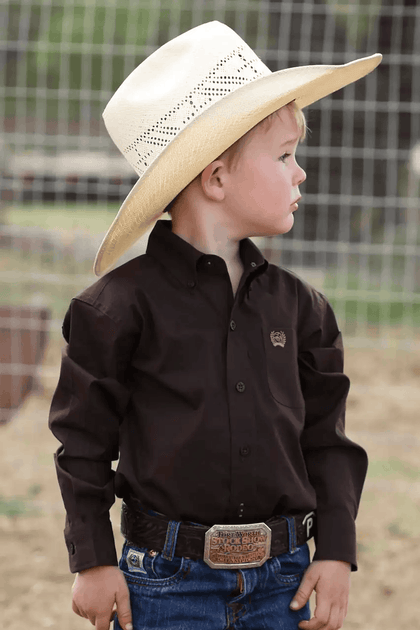 CINCH BABYS LONG SLEEVE BROWN SHIRT -MTW7061408