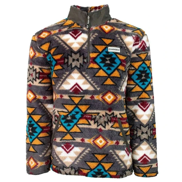 Chaqueta para Hombre Hooey® de Forro Polar con Estampado Azteca Marrón HFP001BRAZ