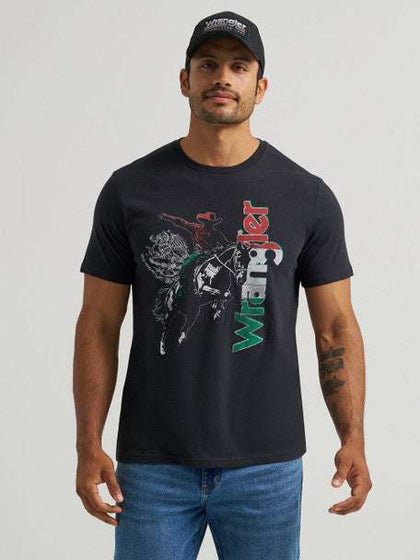 CAMISETA DE HOMBRE WRANGLER NEGRA BRONCO RIDER COLORES MX 112372809