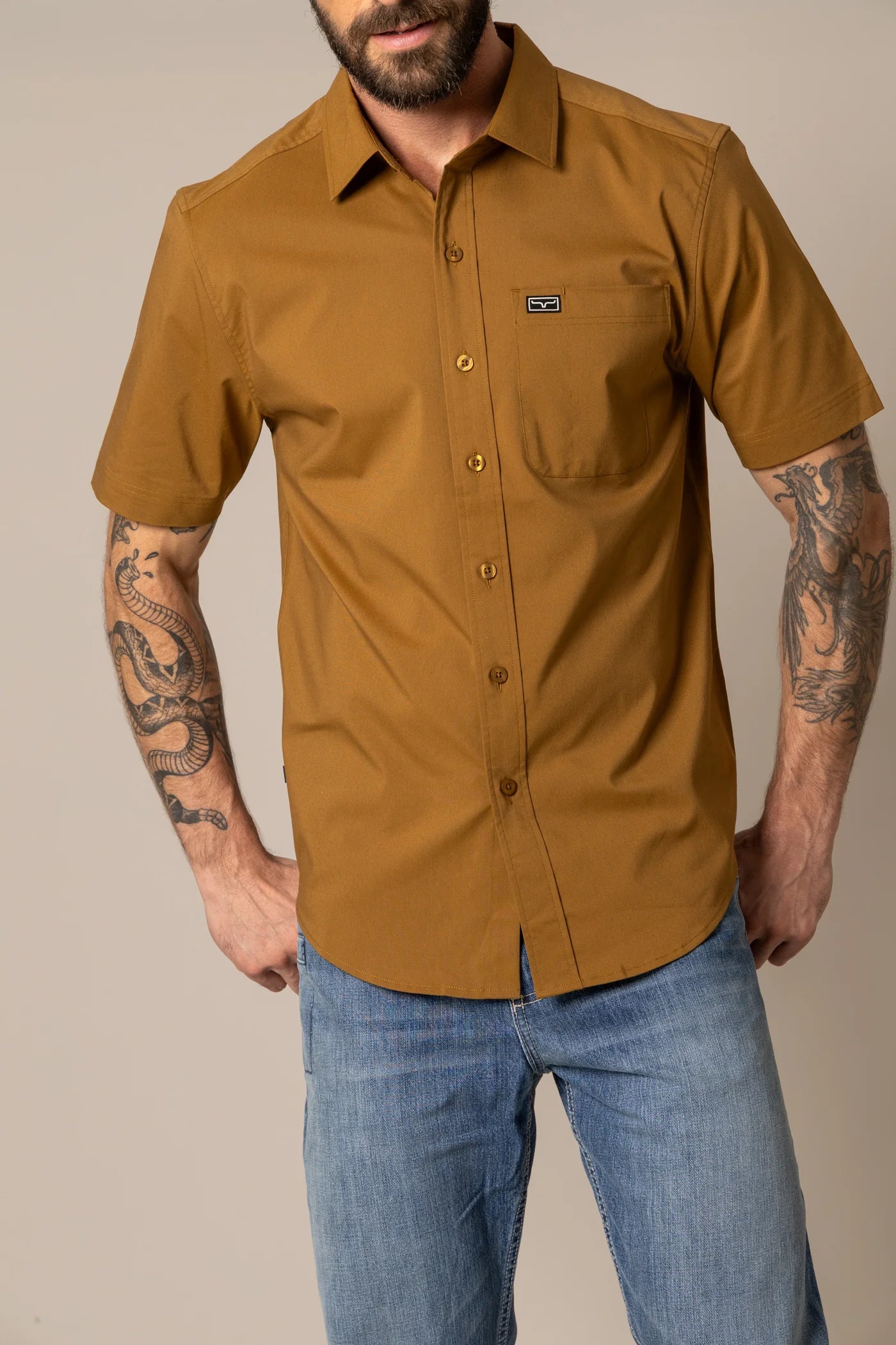 MENS KIMES RANCH LINVILLE SHORT SLEEVE WW BROWN
