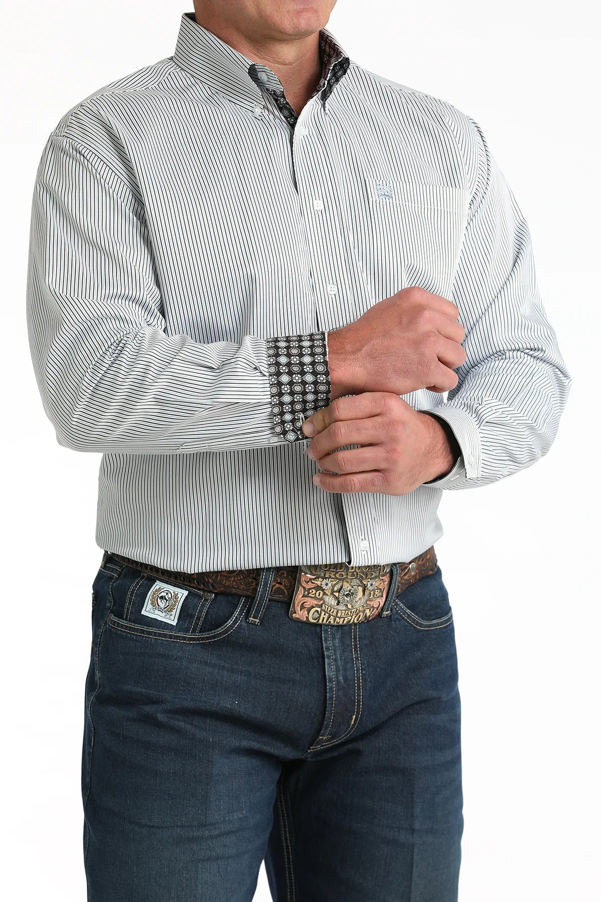 CINCH MEN LS SHIRT STRIPS -MTW1106003