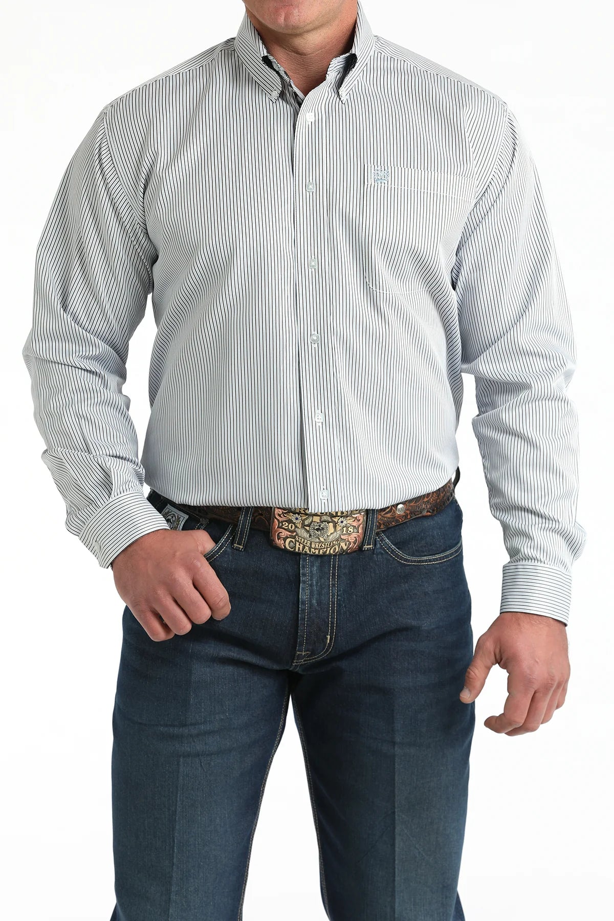 CINCH MEN LS SHIRT STRIPS -MTW1106003