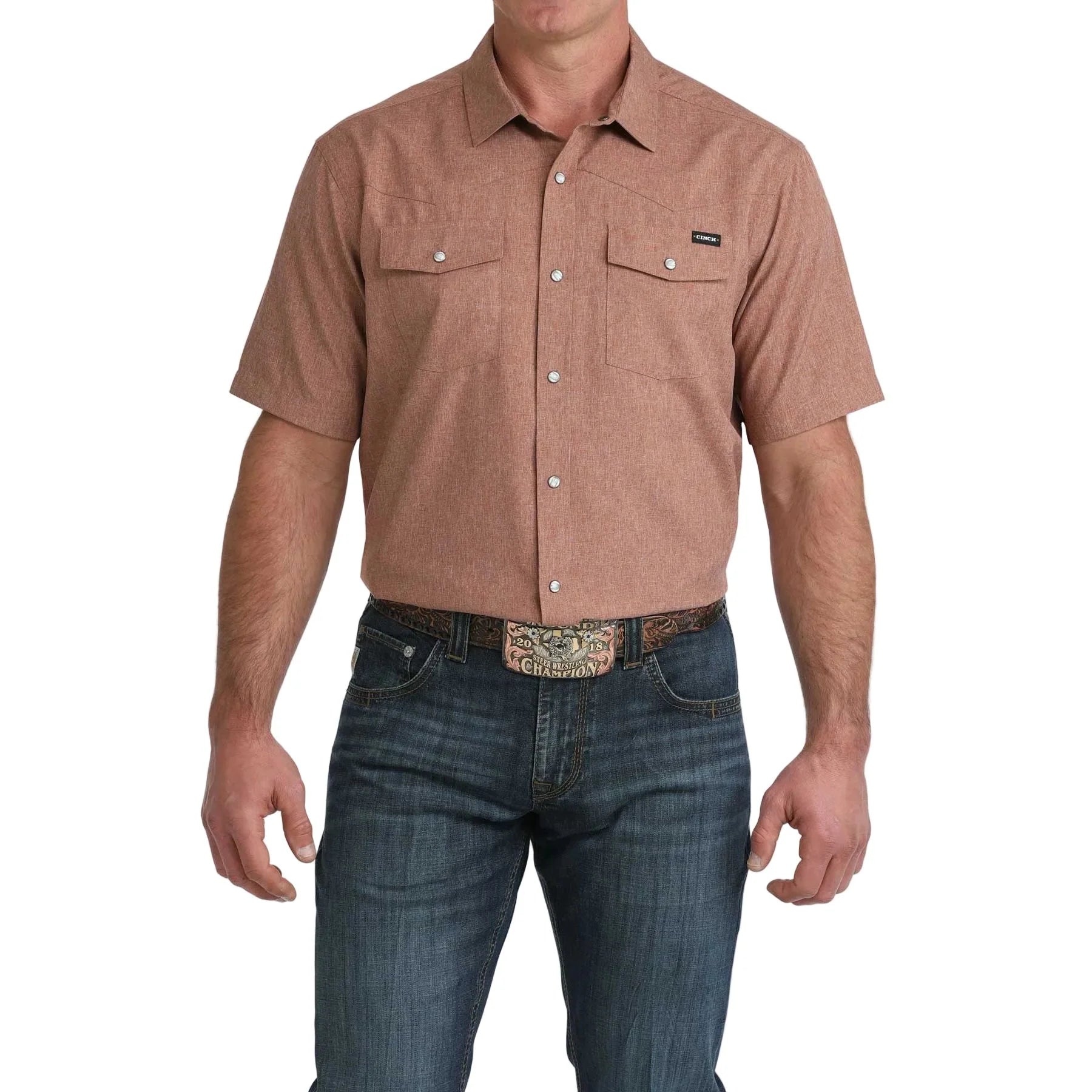 CINCH BROWN SHORT SLEEVE SHIRT-MTW1402010