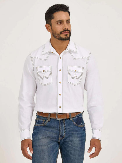 WRANGLER MENS SHIRT CREAM -112375745