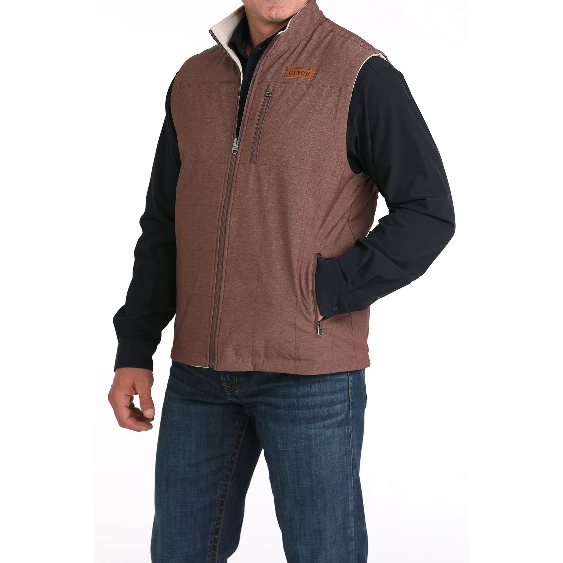CINCH MENS VEST BROWN- MWV1926002 BUR