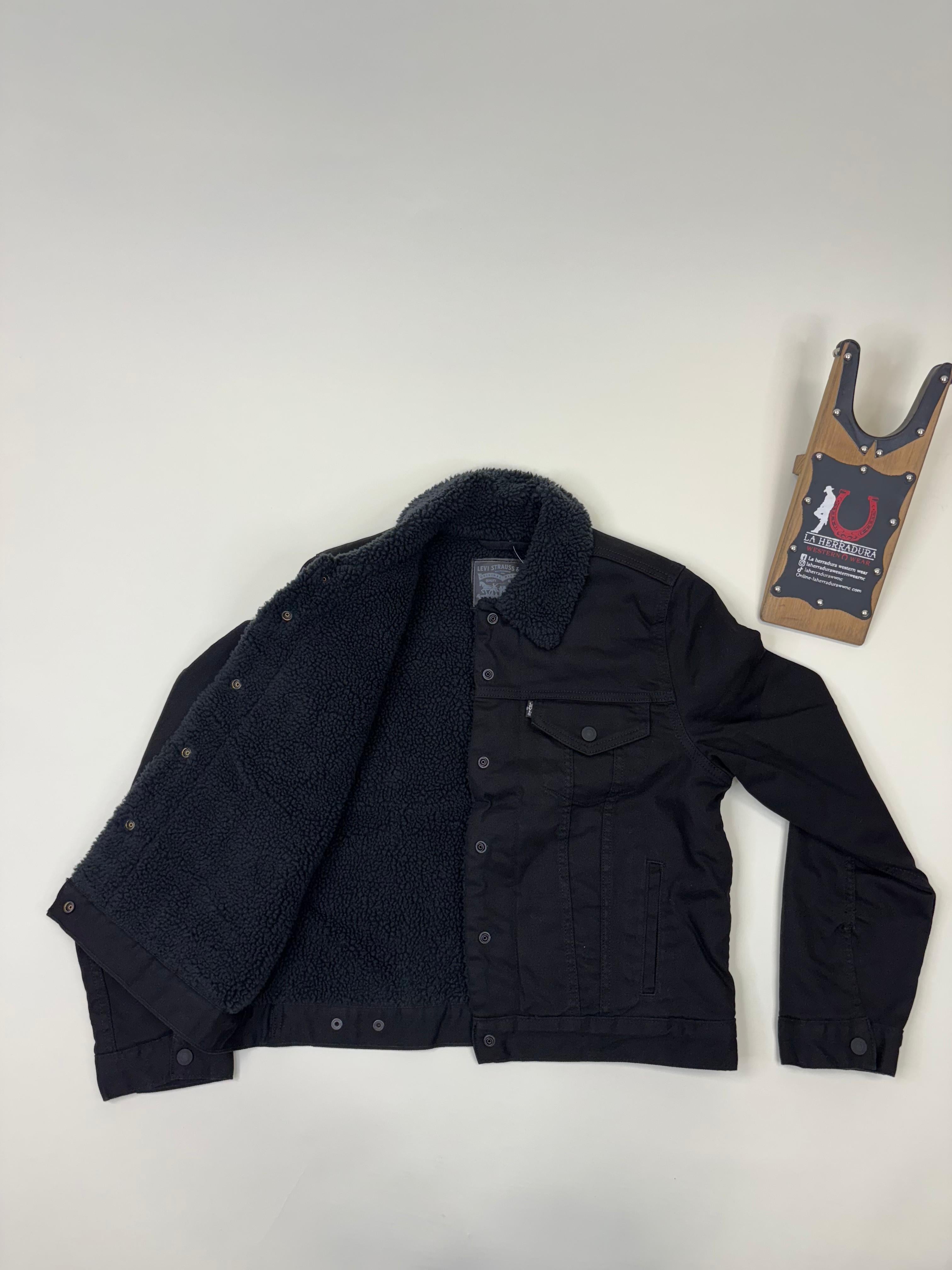 LEVI'S ORIGINAL SHERPA TRUCKER BLACK JACKET LADIES