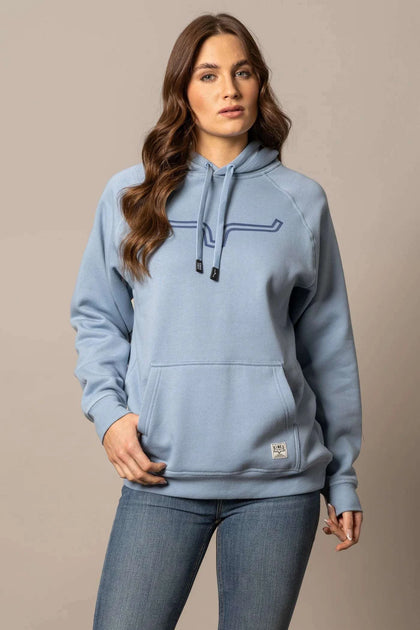 KIMES RANCH WOMENS OUTLIER CARBON BLUE HOODIE