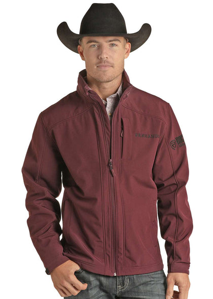 CAZADORA DE ROCK & ROLL DE SOFTSHELL BORDADA DE ALTO RENDIMIENTO GRANATE PRMO92RZYC
