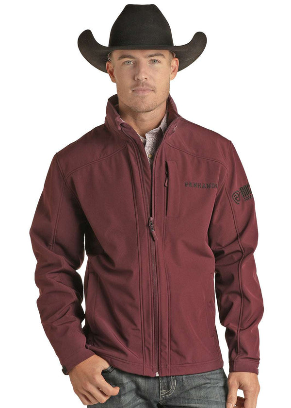 CAZADORA DE ROCK & ROLL DE SOFTSHELL BORDADA DE ALTO RENDIMIENTO GRANATE PRMO92RZYC