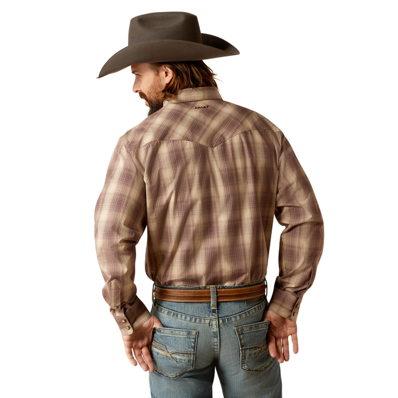 ARIAT PRO REX BROWN  LONG SLEEVE SHIRT