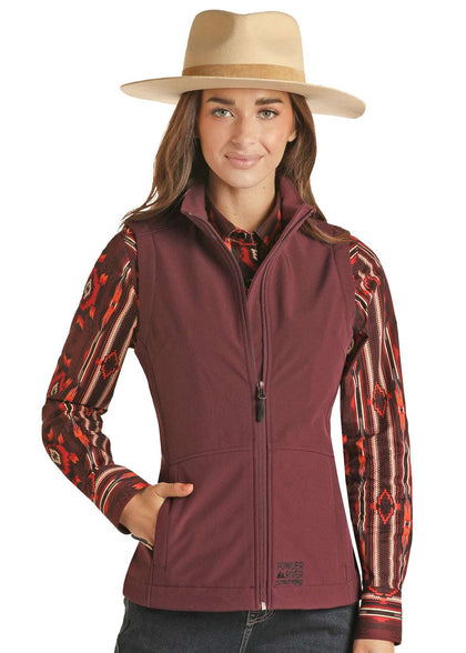 CHALECO SOFT SHELL DE RENDIMIENTO PANHANDLE PARA MUJER MAROON-PRWO98RZYC