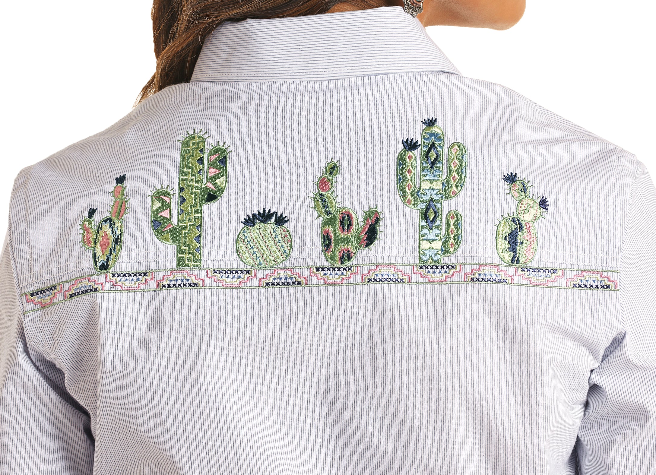 PANHANDLE WOMENS ROYAL LADIES LS BUTTON R4B3289