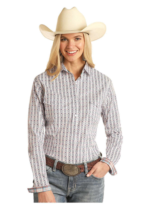 PANHANDLE WOMENS HUESO DAMAS LS SNAP R4S3284