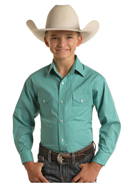 PANHANDLE BOYS LS 2PKT SNAP RBN2S02193