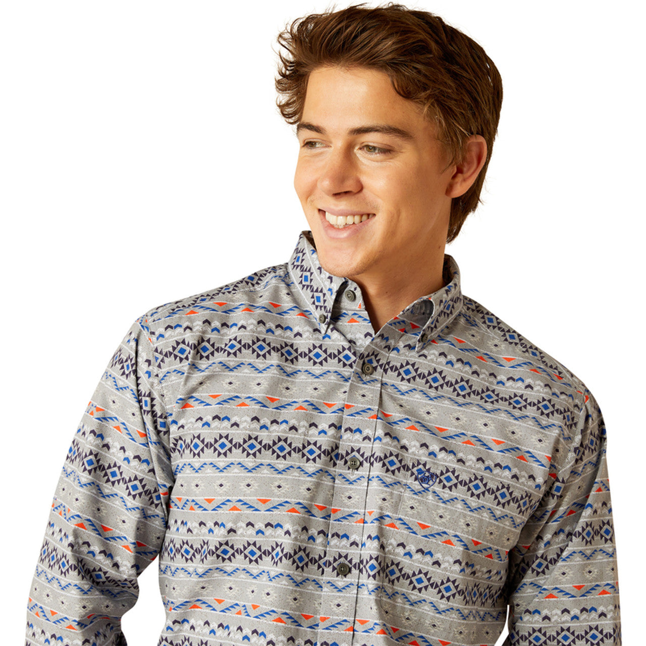 ARIAT FITTED RICHIE GREY LONG SLEEVE SHIRT