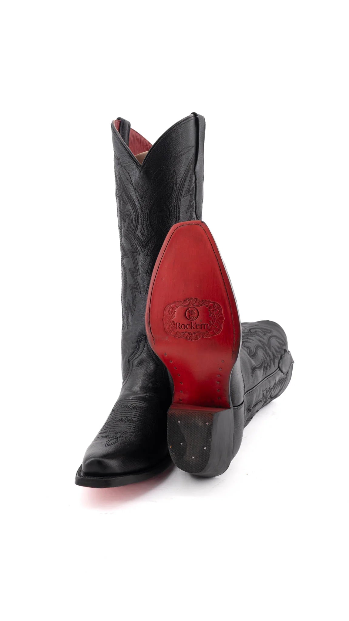 ALEXA CLON VENADO NEGRO OVAL RED BOTTOM BOOT