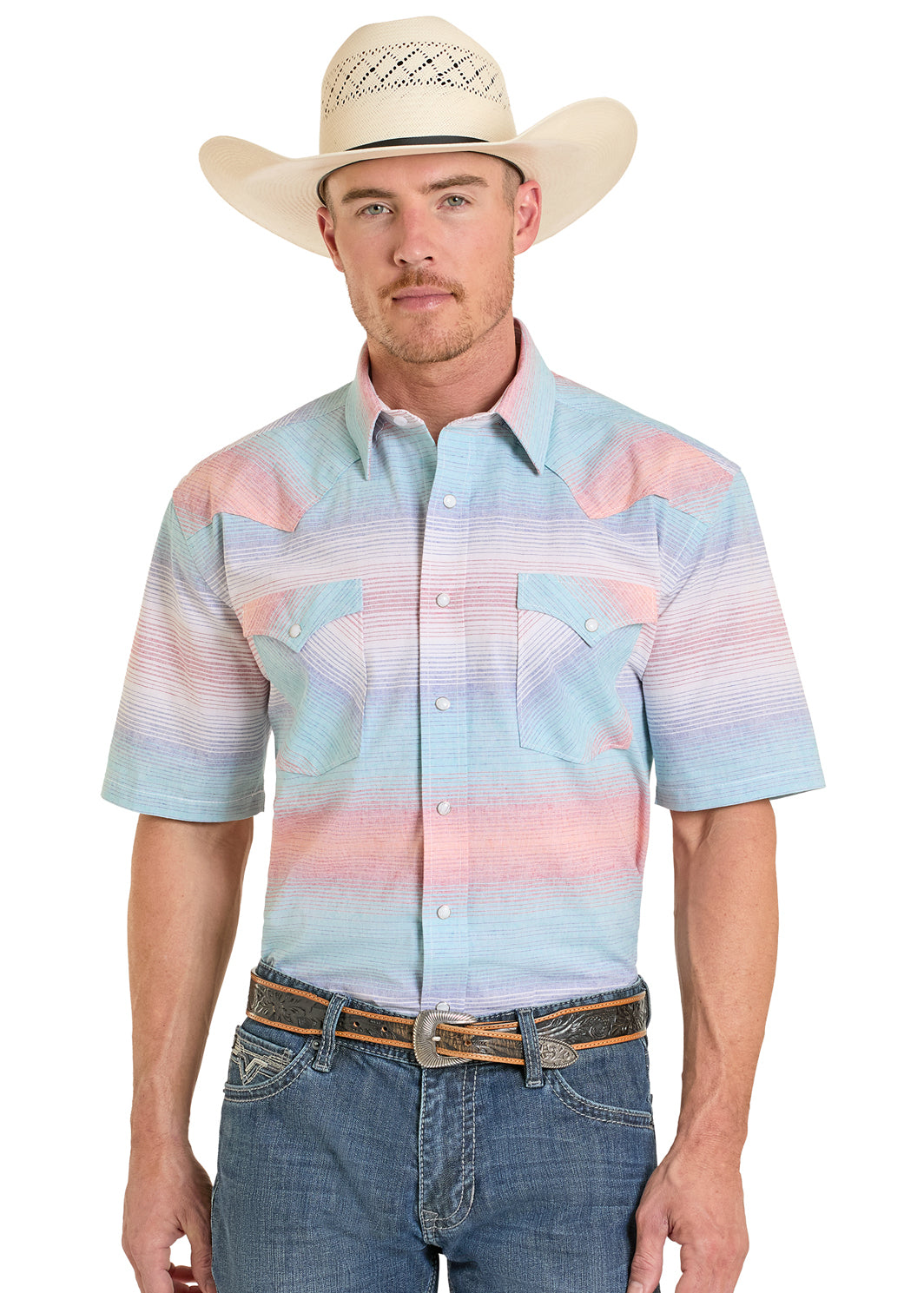 PANHANDLE SHIRT MENS AQUA SHORT RMN3S08252