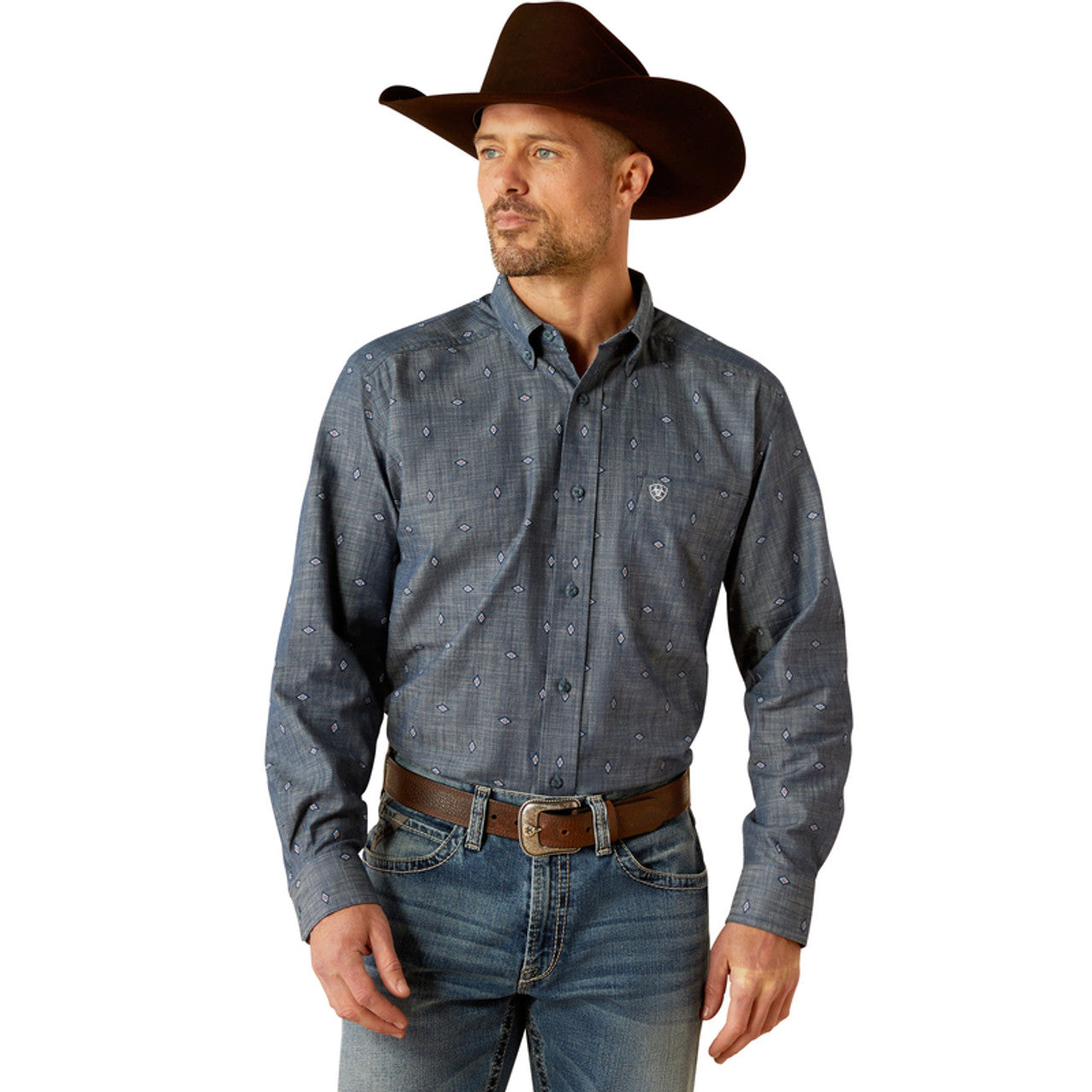 ARIAT CLASSIC ROBERT CHAMBRAY BLUE LONG SLEEVE SHIRT