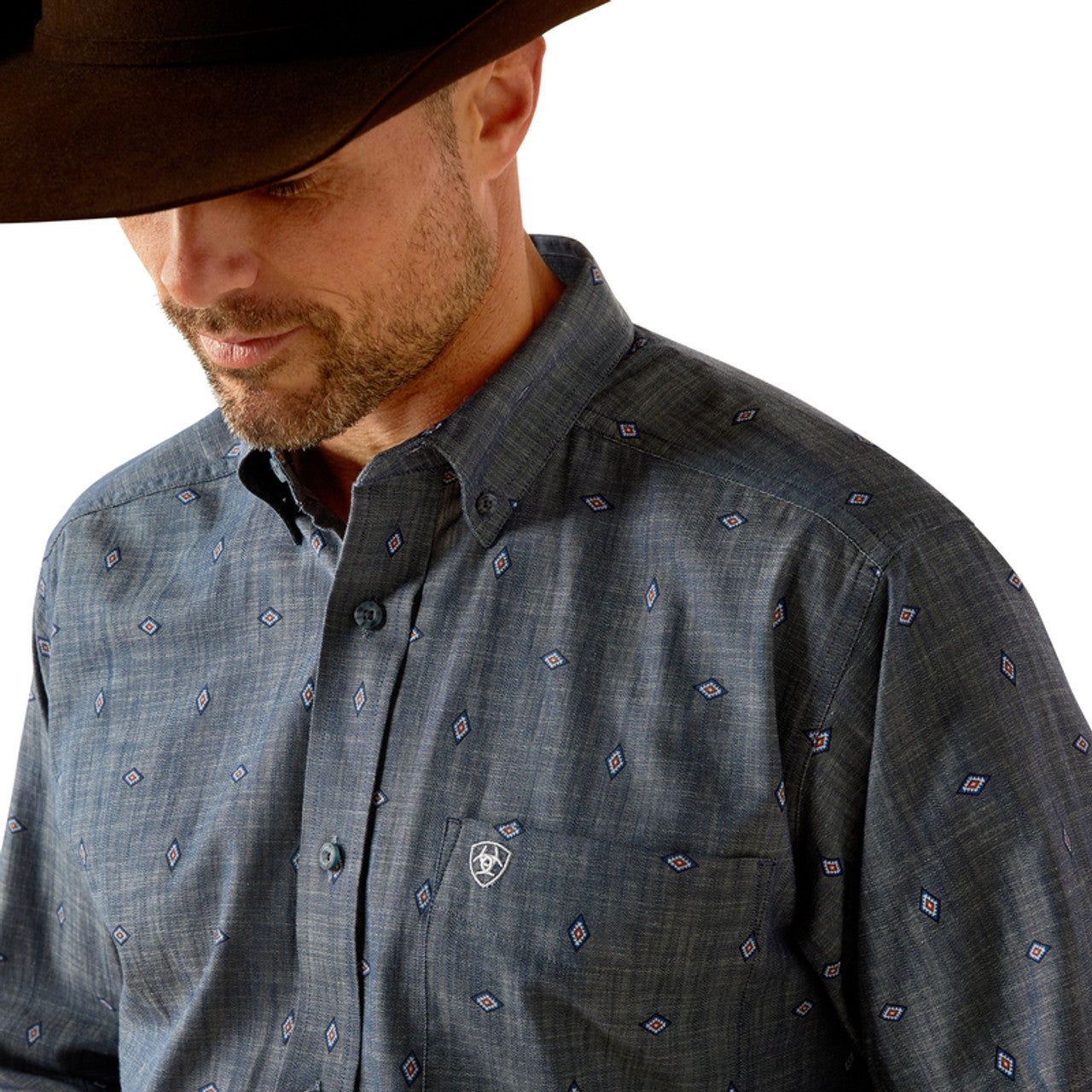 ARIAT CLASSIC ROBERT CHAMBRAY BLUE LONG SLEEVE SHIRT