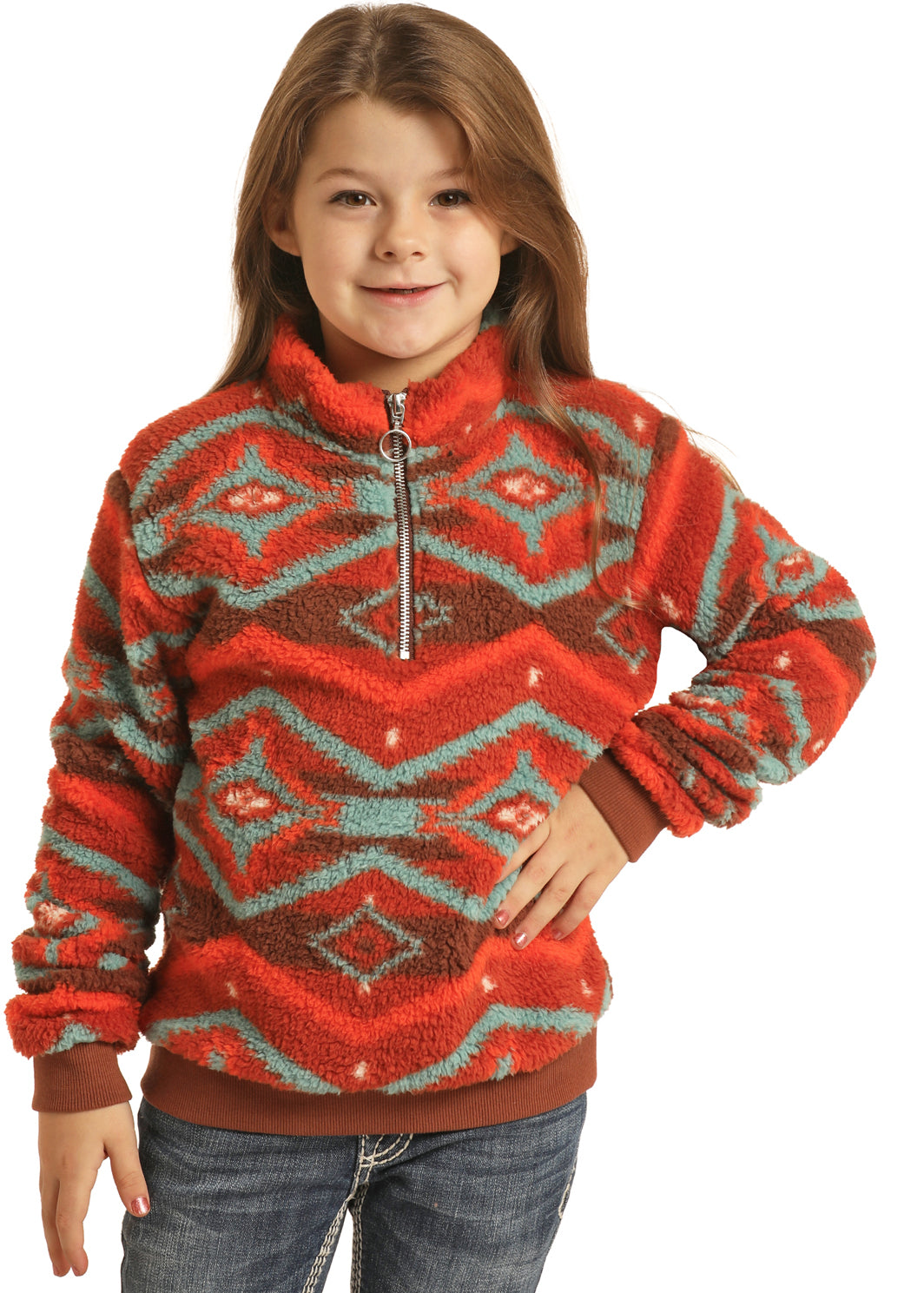 ROCK&ROLL SHERPA PULLOVER BURNT ORANGE-RRGT91R04I