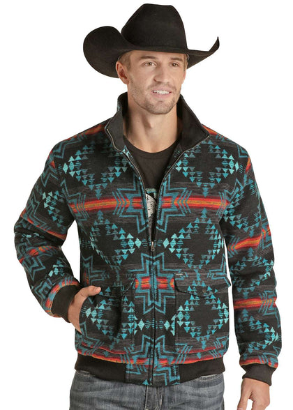 CHAQUETA BOMBER AZTECA DE ALGODÓN ROCK&ROLL NEGRA-RRMO92RZX4