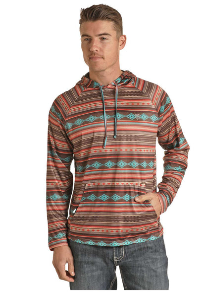 SUDADERA CON CAPUCHA ESTAMPADA ROCK&ROLL MENSAZTEC MARRÓN OSCURO-RRMT94R06J