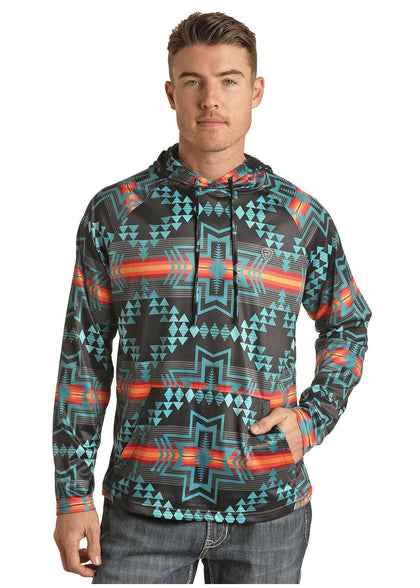 SUDADERA CON ESTAMPADO MÚLTIPLE AZTECA DE HOMBRE ROCK AND ROLL RRMT94R06L