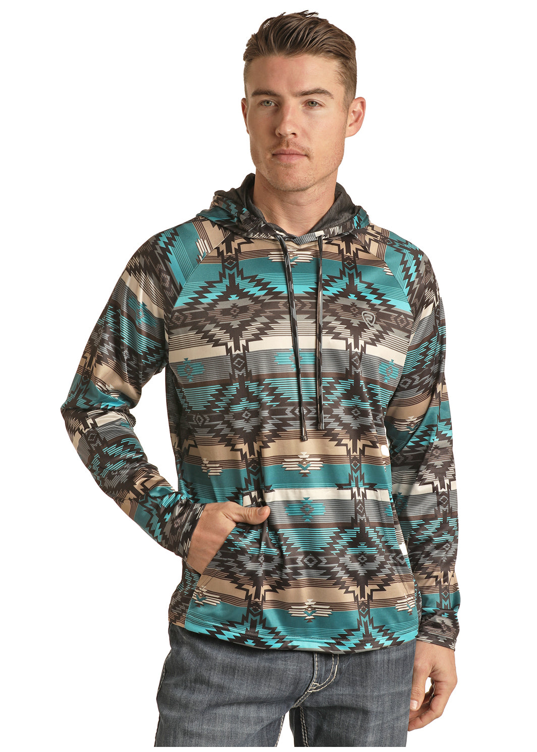 ROCK AND ROLL MEN MULTI PRINT AZTEC PRINT HODDIE RRMT94R06N