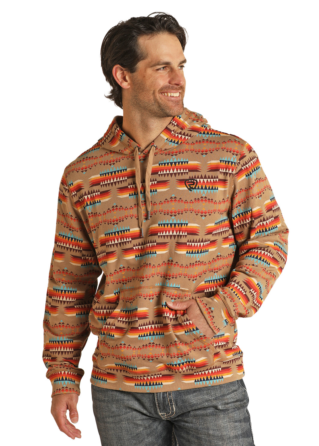 ROCK&ROLL MENS PRINTED HOODIE-RRMT94R11S