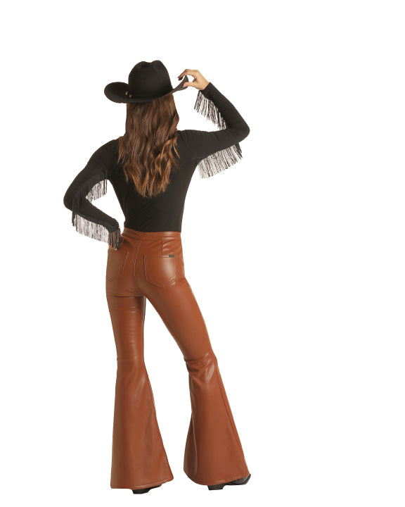 ROCK&ROLL RUST PLEATHER BELL BOTTOM RRWD7PRZQY