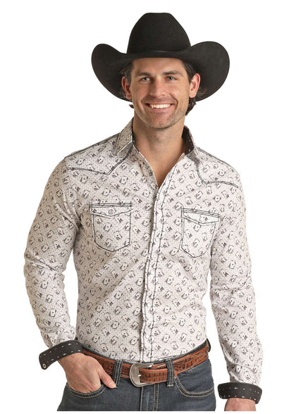 CAMISA DE MANGA BLANCA PARA HOMBRE PANHANDLE- RSMS8SRYTS