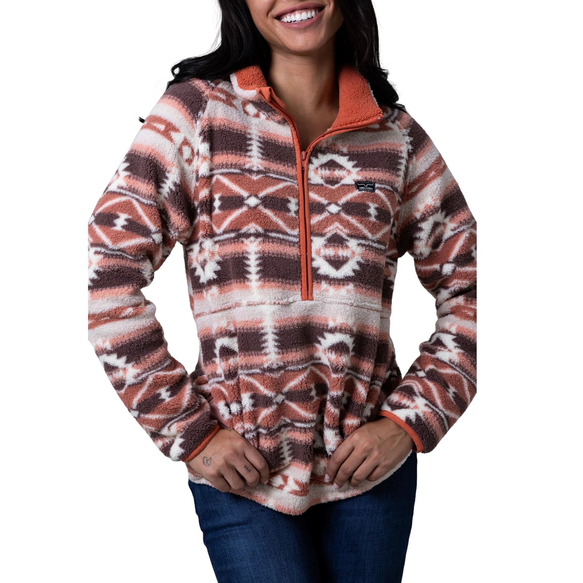 KIMES RANCH ROSEWELL POLAR FLEECE RUST RED