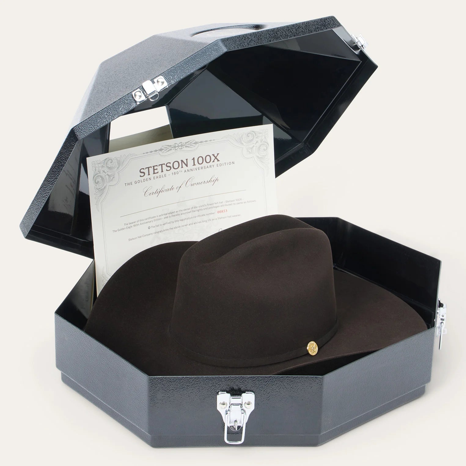 STETSON 100X GOLDEN EAGLE CHOCOLATE EDICIÓN ESPECIAL 160 ANIVERSARIO COPA CHICA