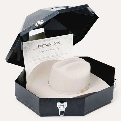 STETSON SOMBRERO DE FIELTRO 100X THE GOLDEN EAGLE SILVERBELLY COPA CHICA 160 ANIVERSARIO