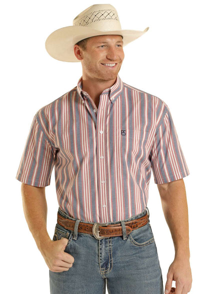 PANHANDLE SHIRT SHORT MENS RED SS 1PKT BUTTON SMB3S08961