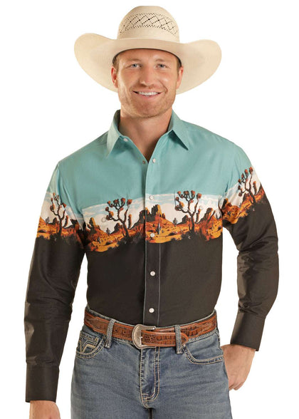 CAMISA PANHANDLE MANGA CORTA HOMBRE, BROCHES, AJUSTE MV, CAMEL SMN2S08943
