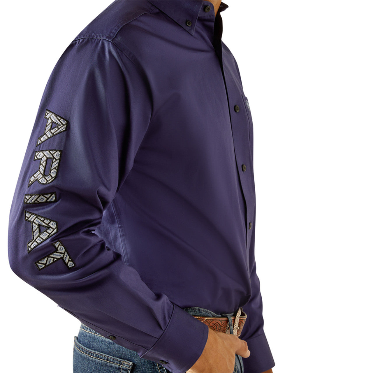 ARIAT CLASSIC TEAM LOGO TWILL DARK BLUE LONG SLEEVE SHIRT