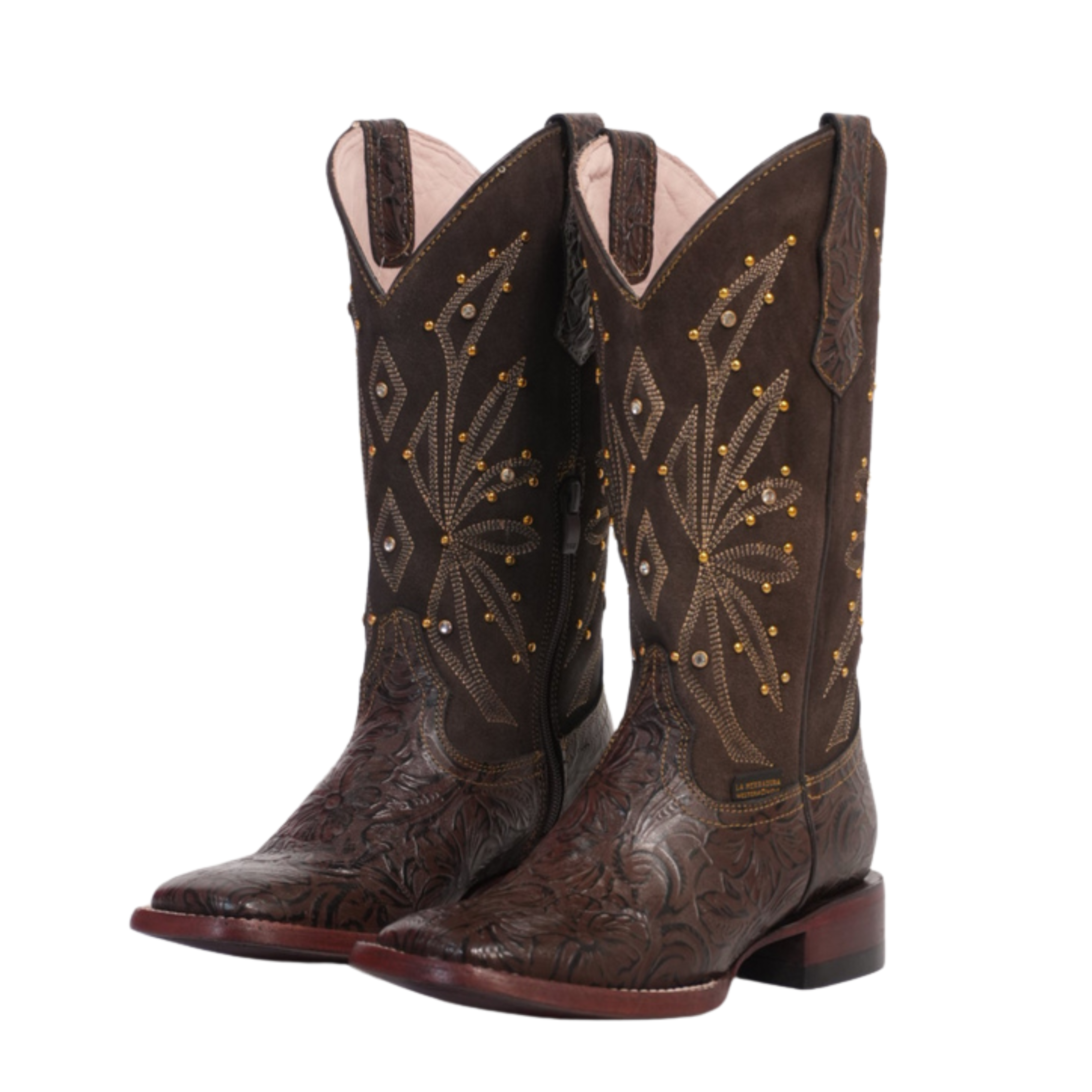 LA HERRADURA WOMEN EMILY CINCELADO/ GAMUZA CAFE SQ TOE