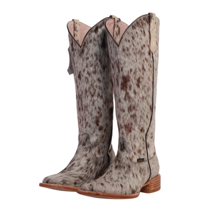 LA HERRADURA WOMEN TALL BOOTS MARY PELO PINTO CAFE FULL SQ TOE